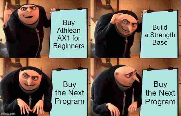 Athlean x buying programs despicable me meme