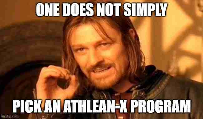 Pick an athlean x program boromir meme