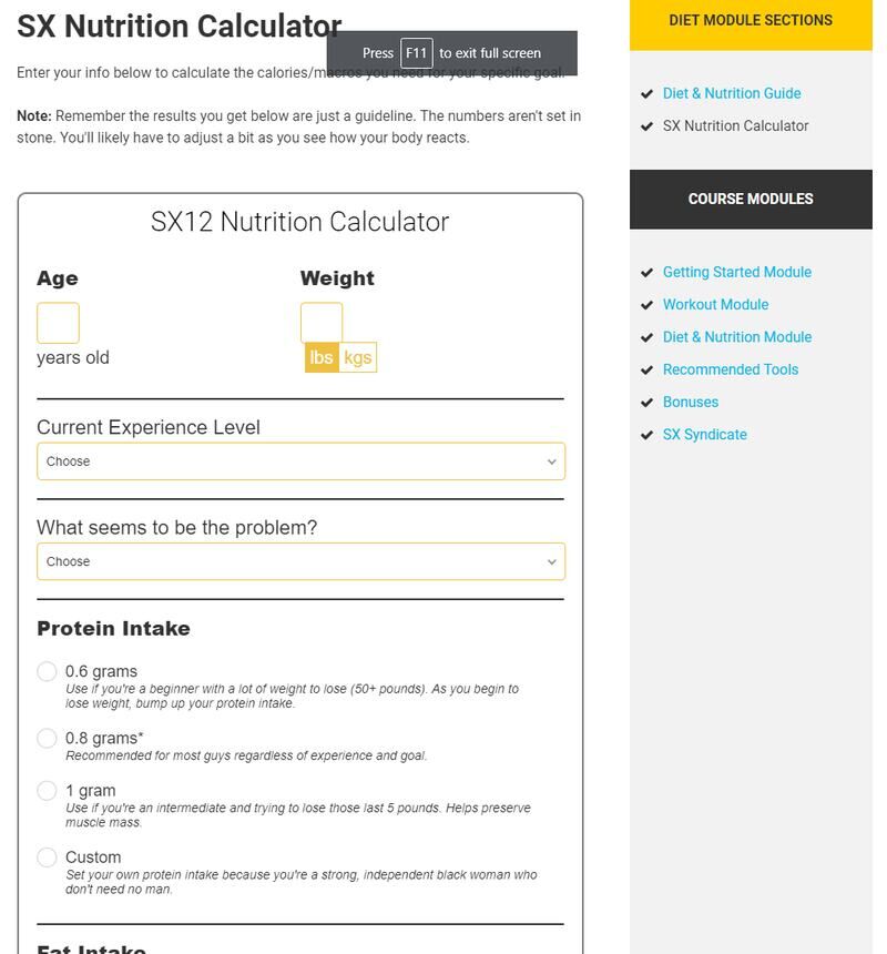 superhero x12 nutrition calculator