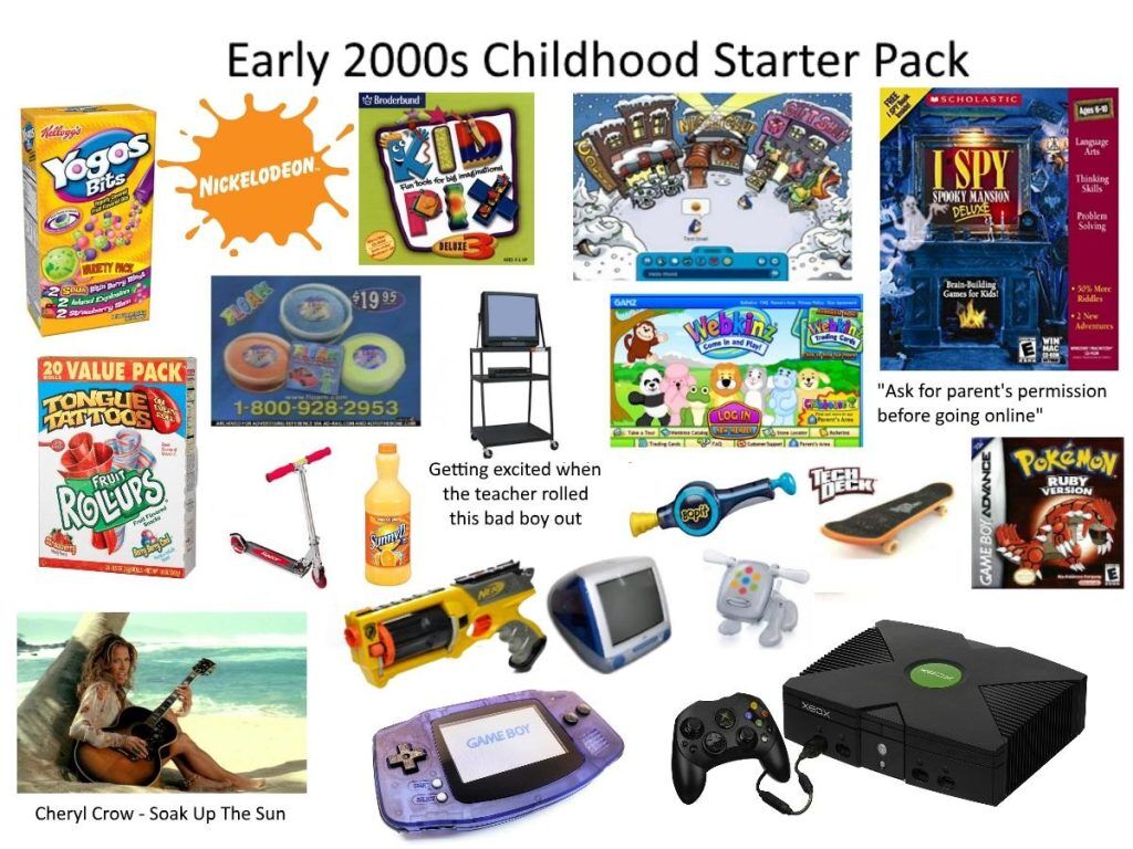 early 2000s childhood starter pack