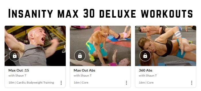 insanity max 30 deluxe workouts