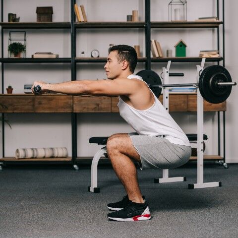 Bodyweight squat at home