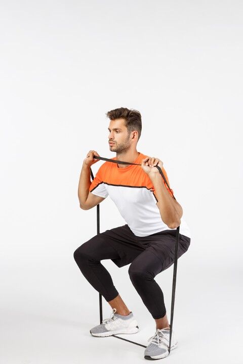 Resistance band squat